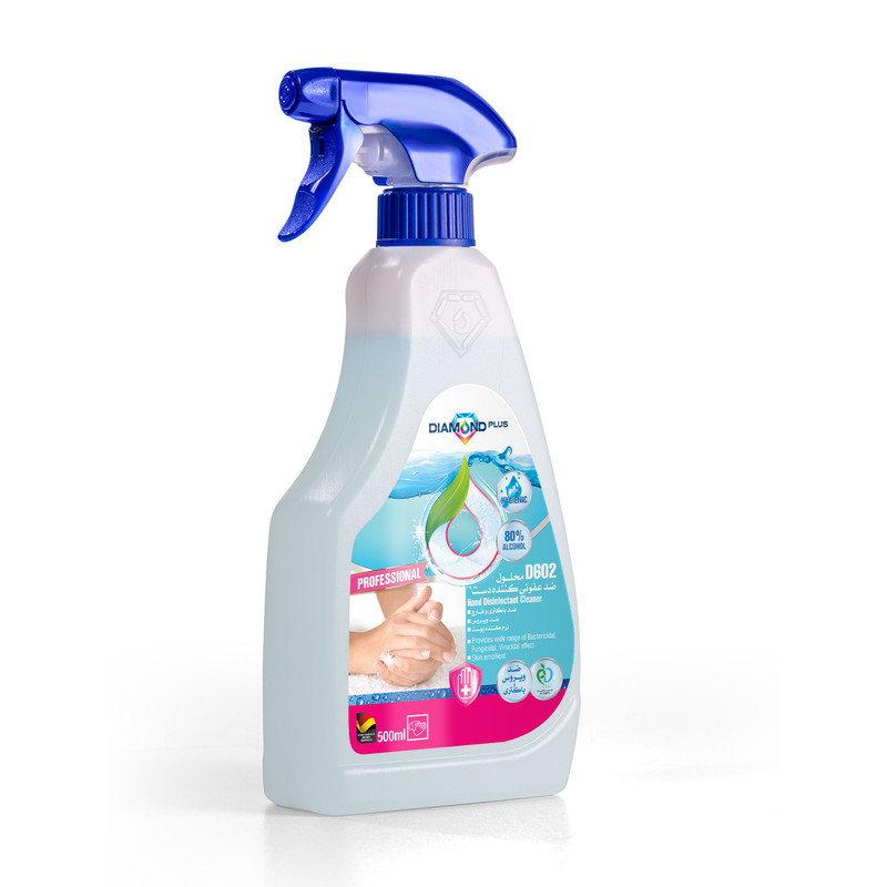 محلول ضدعفونی کننده دست دیاموند پلاس کد D602 حجم ۵۰۰ میلی لیتر