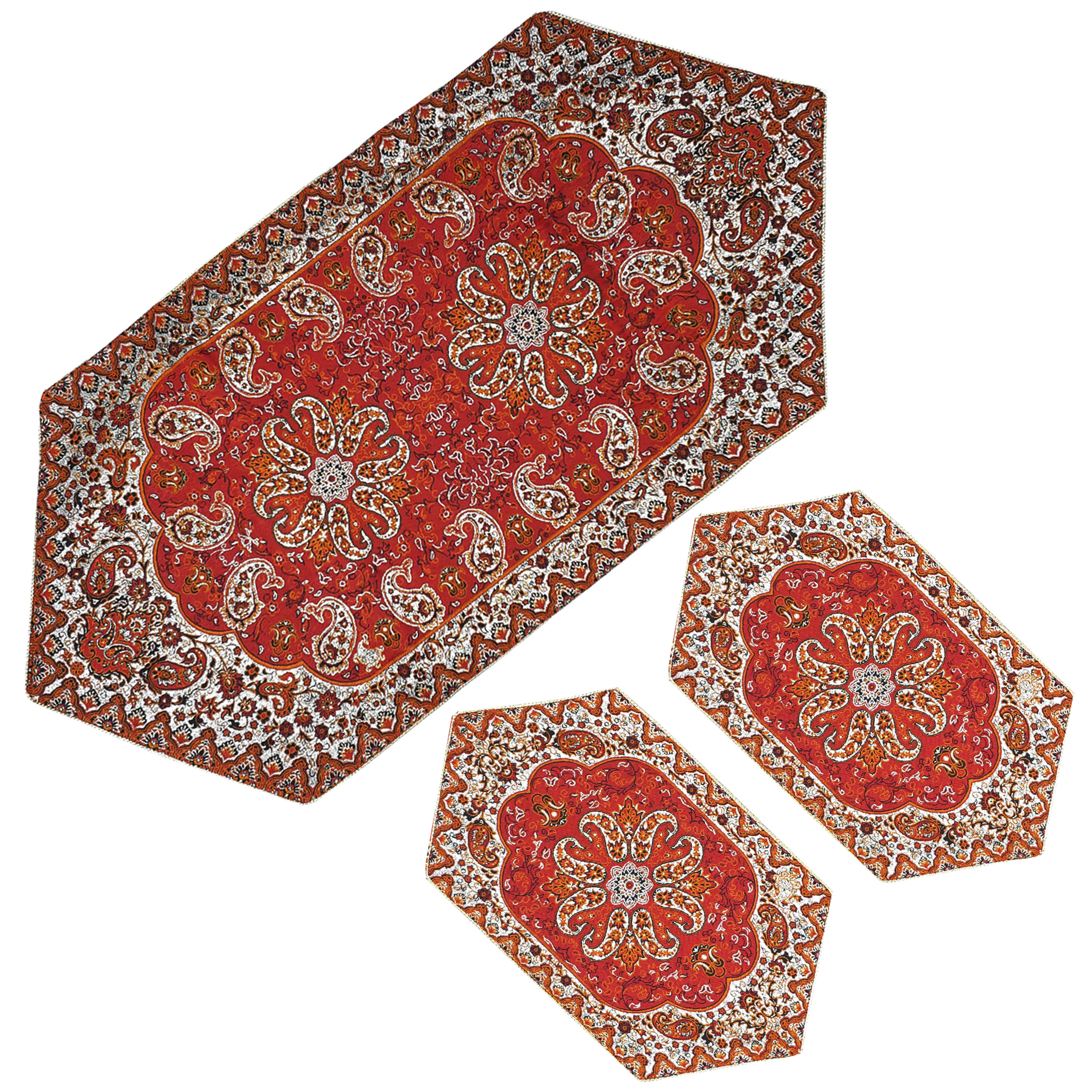 ست سه تکه رومیزی مدل نسترن کد RED3-3