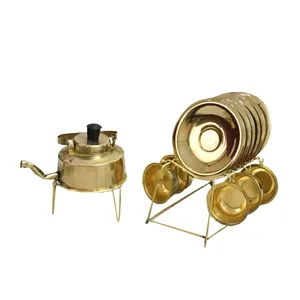 سرویس چای خوری برنجی 13 پارچه کد 23
