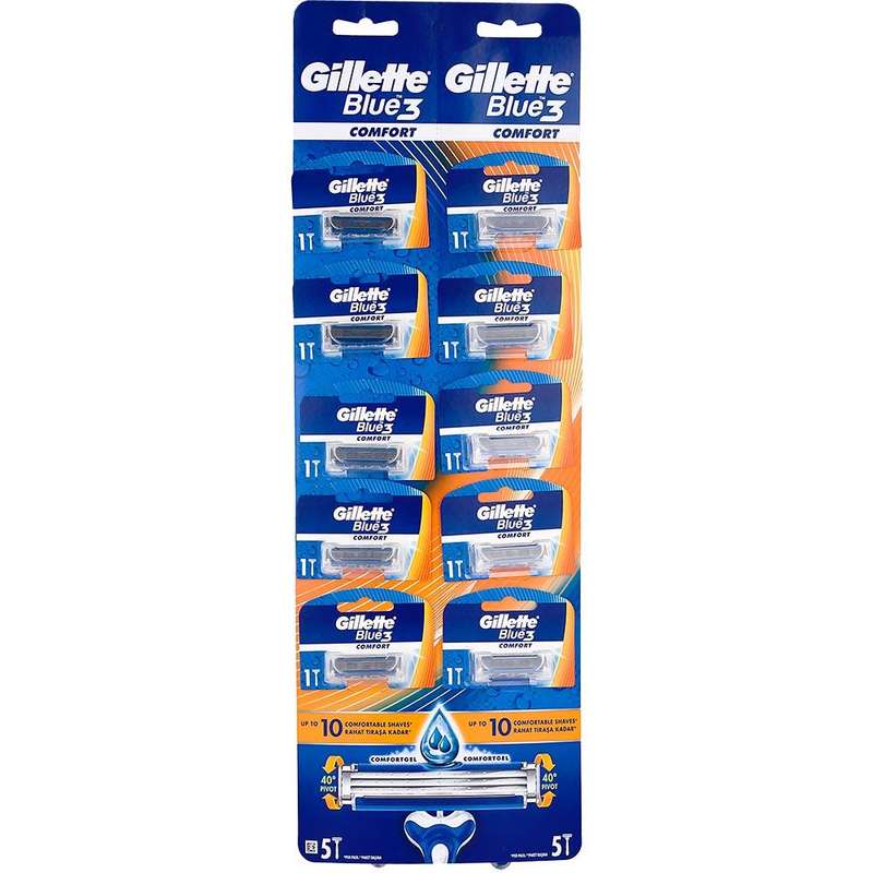 خود تراش ژیلت مدل Blue 3 Comfort بسته 10عددی خود تراش ژیلت مدل Blue 3 Comfort بسته 10عددی