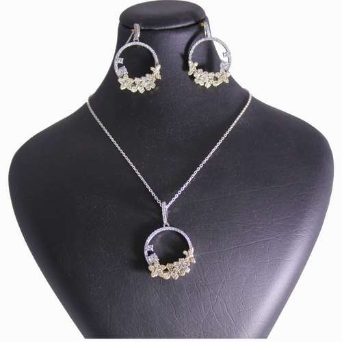 نیم ست نقره زنانه طرح پروانه کد M1001