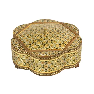 شکلات خوری خاتم کاری طرح گل شش پر کد 19