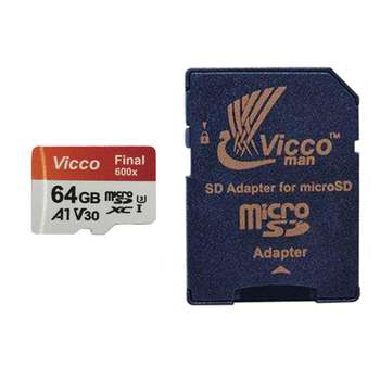 کارت حافظه microSDXC ویکومن مدل Final 600X کلاس 10 استاندارد UHS-I U3 سرعت 90MBps ظرفیت 64 گیگابایت به همراه آداپتور SD