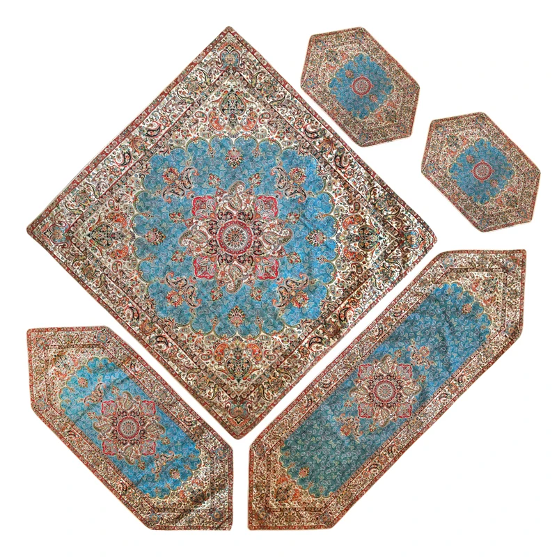 ست 5 تکه رومیزی ترمه رضایی شمس مدل R12B350