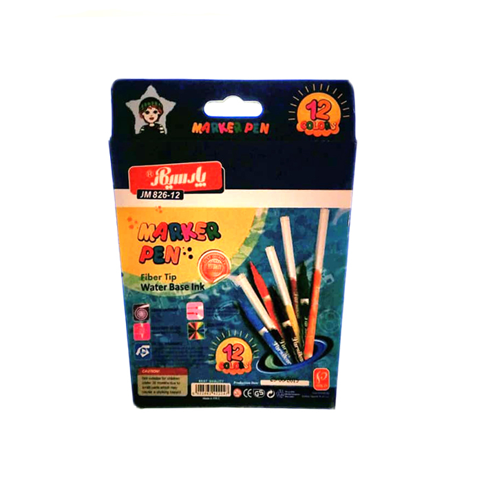 ماژیک رنگ آمیزی 12 رنگ پارسیکار مدل JM 826-12