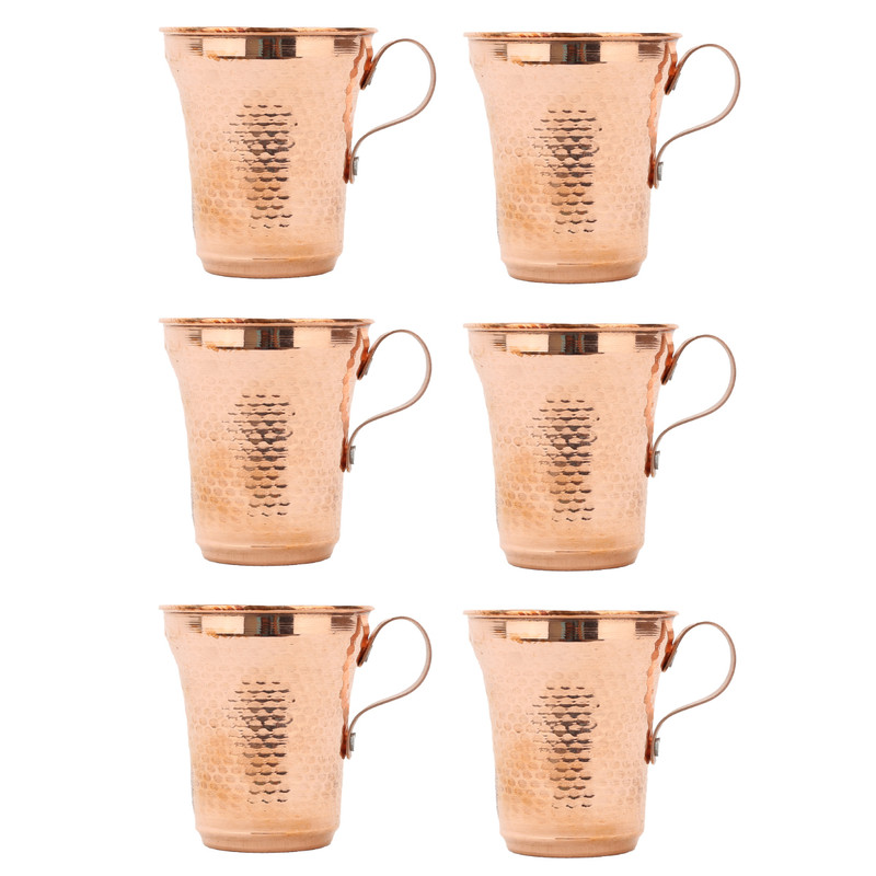 لیوان مسی قزل مس زنجان کد CU-041 بسته 6 عددی