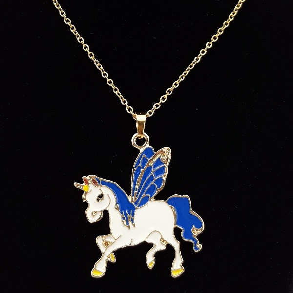 گردنبند دخترانه طرح اسب بالدار کد 708