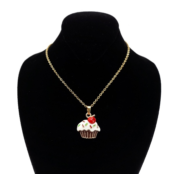 گردنبند دخترانه طرح cupcake کد 990