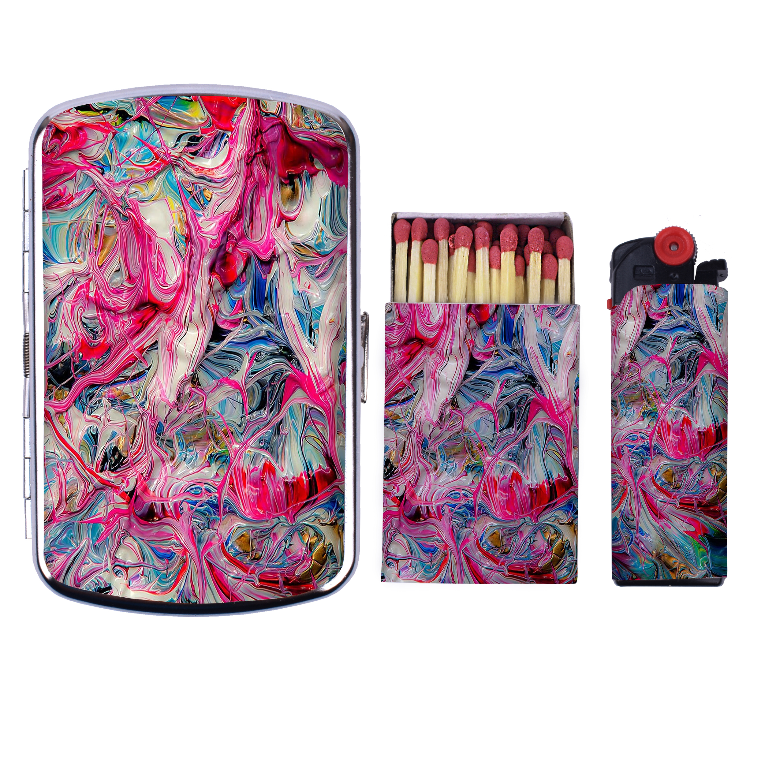  جا سیگاری مدل Colorful2 کد B05 به همراه فندک و کبریت