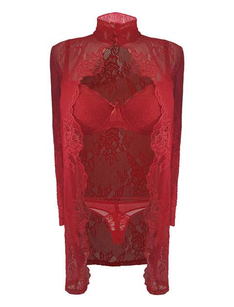 لباس خواب زنانه آنیل مدل 4743 رنگ قرمز