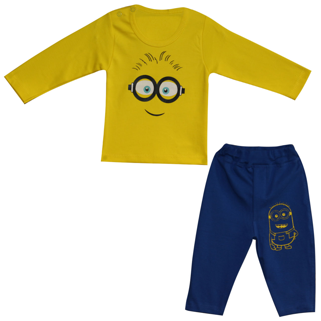 ست تی شرت و شلوار نوزادی طرح مینیون کد N1B21