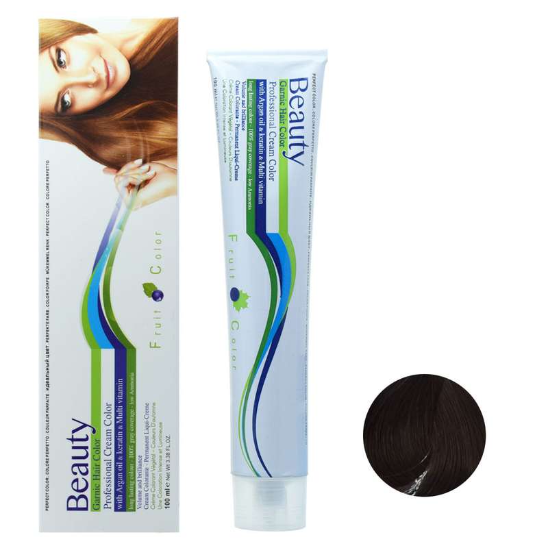 رنگ مو بیوتی شماره 3.1 حجم 100 میلی لیتر رنگ قهوه ای خاکستری تیره