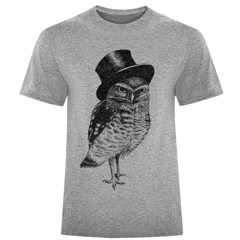 تیشرت آستین کوتاه مردانه طرح جغد کد F437