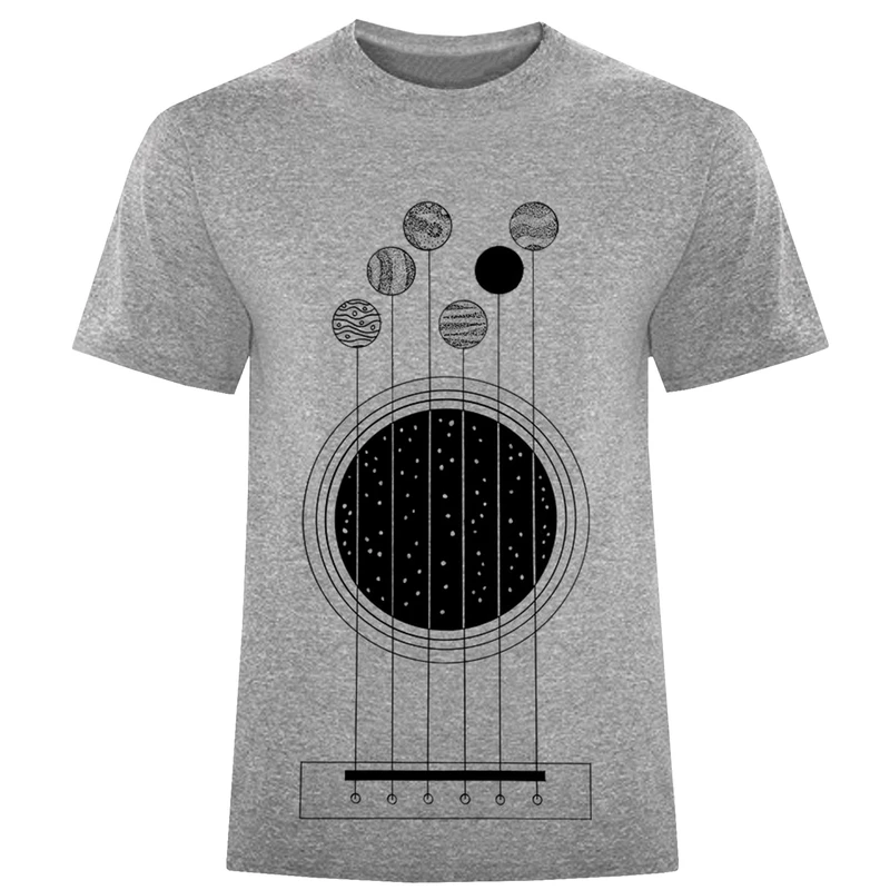 تیشرت آستین کوتاه مردانه طرح گیتار و سیارات کد F444