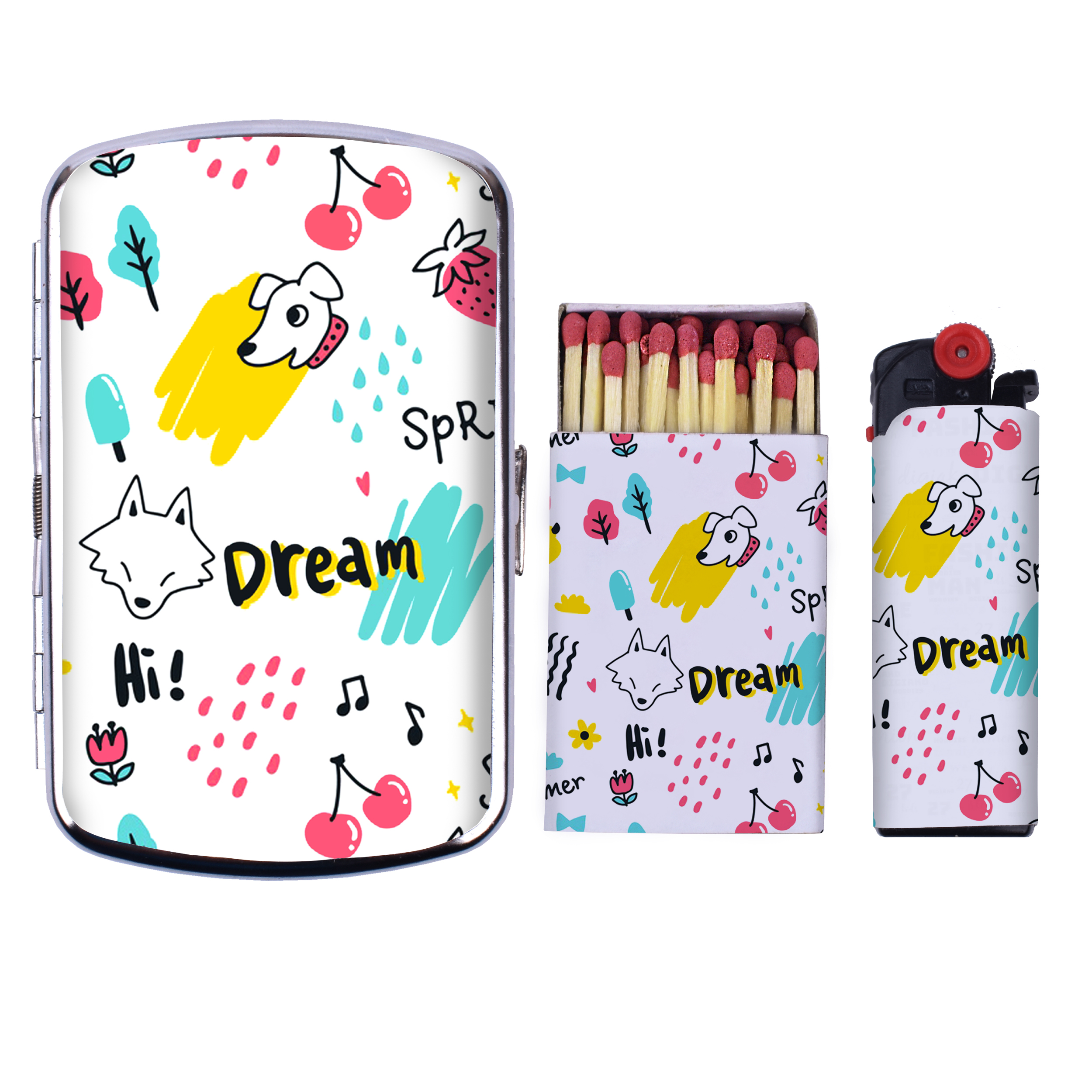  جا سیگاری مدل Dream کد AL10 به همراه فندک و کبریت