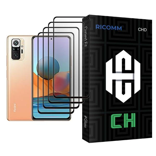 محافظ صفحه نمایش ریکام مدل CH Glass MIX004 مناسب برای گوشی موبایل شیائومی Redmi Note 10 Pro Max بسته چهار عددی