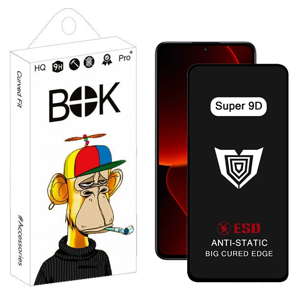 محافظ صفحه نمایش بوک مدل Super 9D Glavers مناسب برای گوشی موبایل شیائومی Mi 13t / redmi note 14 5G / k50 pro