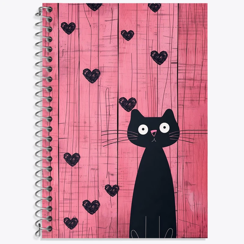 دفتر زبان 50 برگ خندالو مدل دو خط طرح گربه بامزه کد N4119