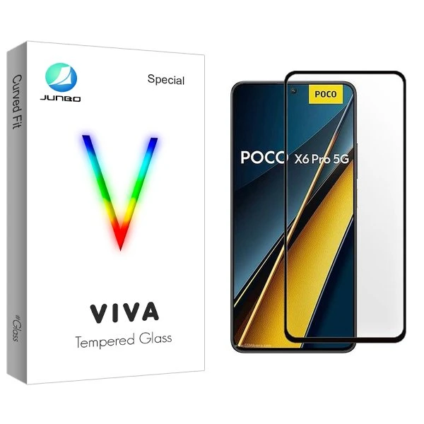 محافظ صفحه نمایش شیشه ای جانبو مدل Viva FullGlue مناسب برای گوشی موبایل شیائومی poco x6 pro