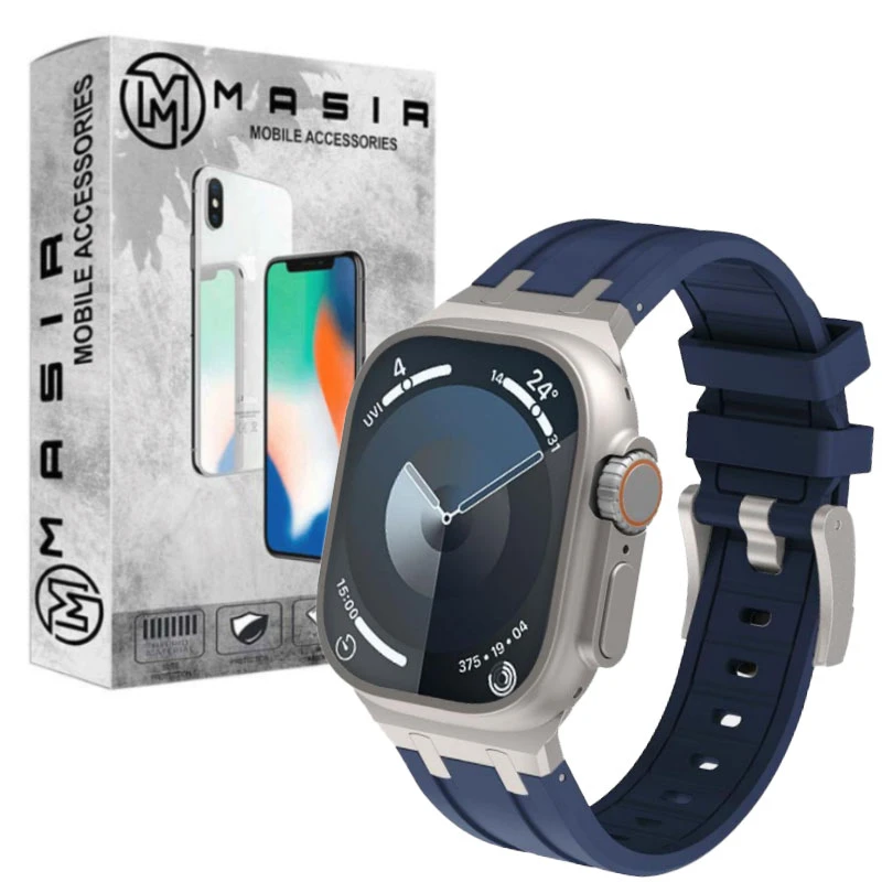بند مسیر مدل Luxury STL Silicone مناسب برای اپل واچ سری 9 سایز 45 میلی متری
