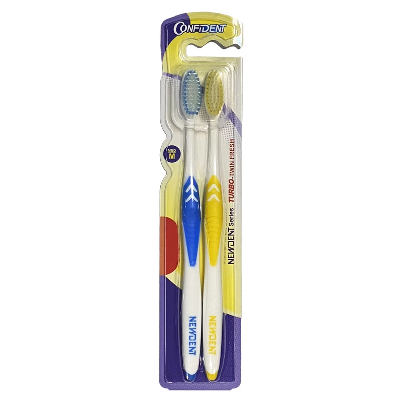 مسواک کانفیدنت مدل فرش با برس متوسط بسته 2 عددی