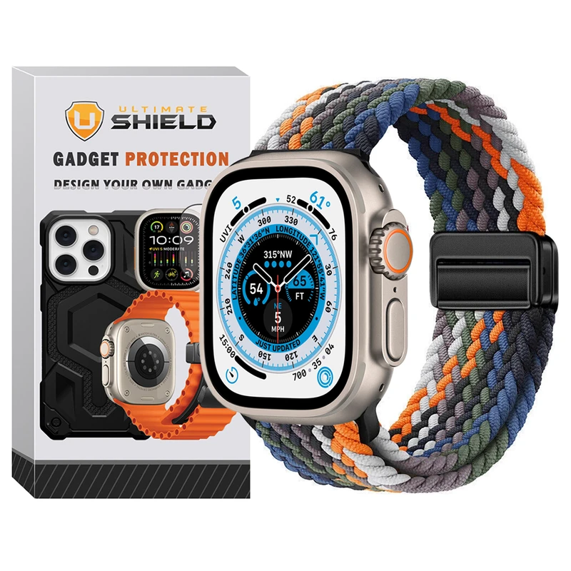 بند آلتیمیت شیلد مدل Braided Magsolo Mix مناسب برای اپل واچ Ultra / Ultra 2 سایز 49mm