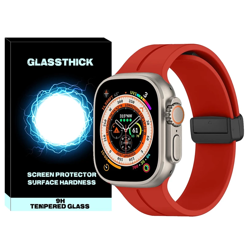 بند گلستیک مدل Magnetic-ORG-GL مناسب برای ساعت هوشمند ویرفیت HK8 pro max / HK9 ultra 2 / T900 Ultra