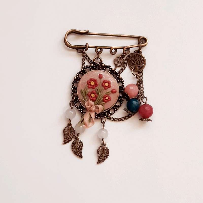 سنجاق سینه دخترانه مدل گلکده کد 1535