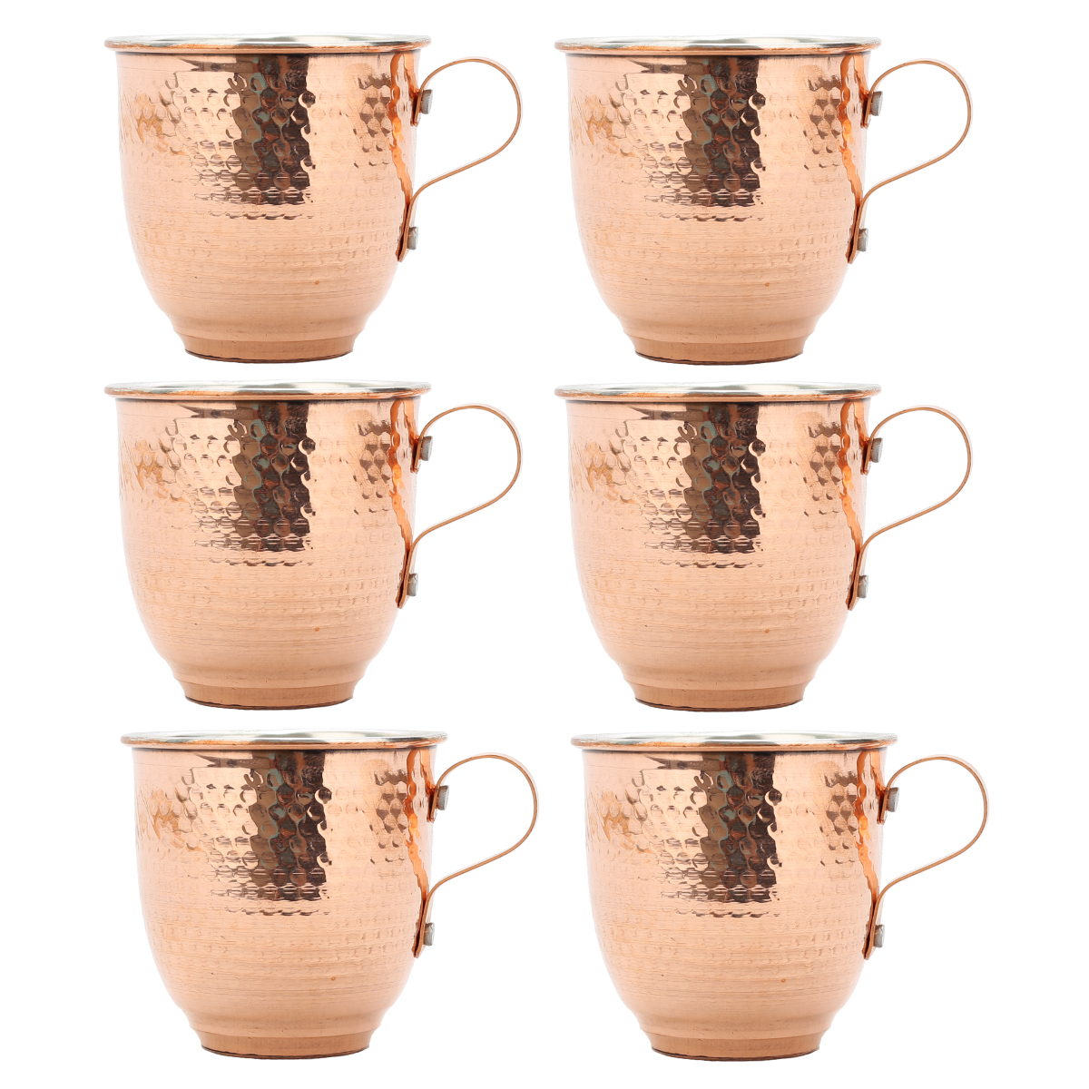 لیوان مسی قزل مس زنجان کد CU-043 بسته 6 عددی