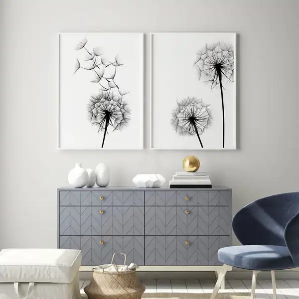 تابلو سالی وود طرح ترانه باد و قاصدک کد T110518 مجموعه 2 عددی