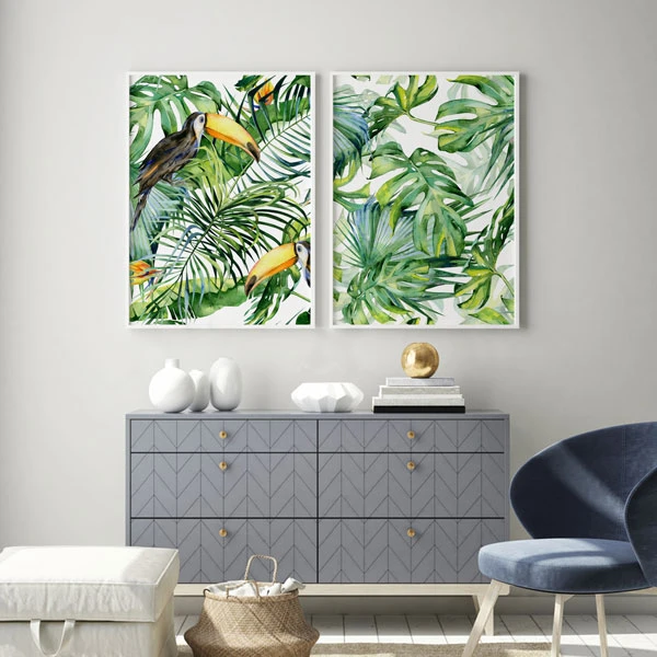 تابلو سالی وود طرح توکان و استوا کد T110520 مجموعه 2 عددی