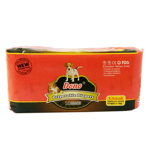پوشک بهداشتی سگ و گربه دونو مدل 06 سایز Xsmall بسته 18 عددی