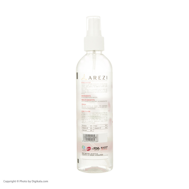 تونر صورت عارضی مدل rosewater حجم 250 میلی لیتر