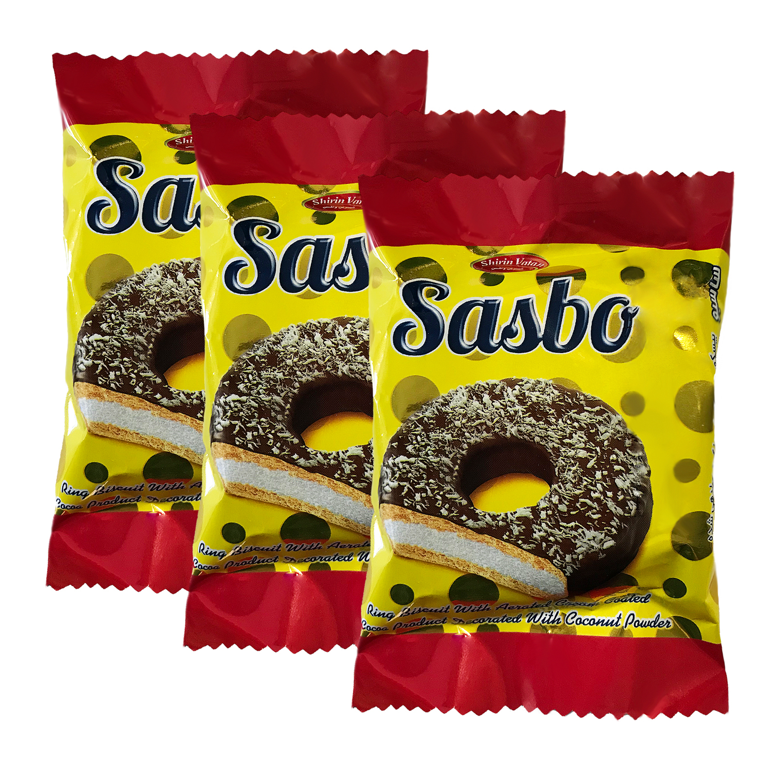 والس شکلاتی نارگیلی شیرین وطن - 35 گرم بسته 3 عددی