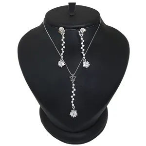  نیم ست نقره زنانه ترمه 1 طرح ستاره کد NS-1030