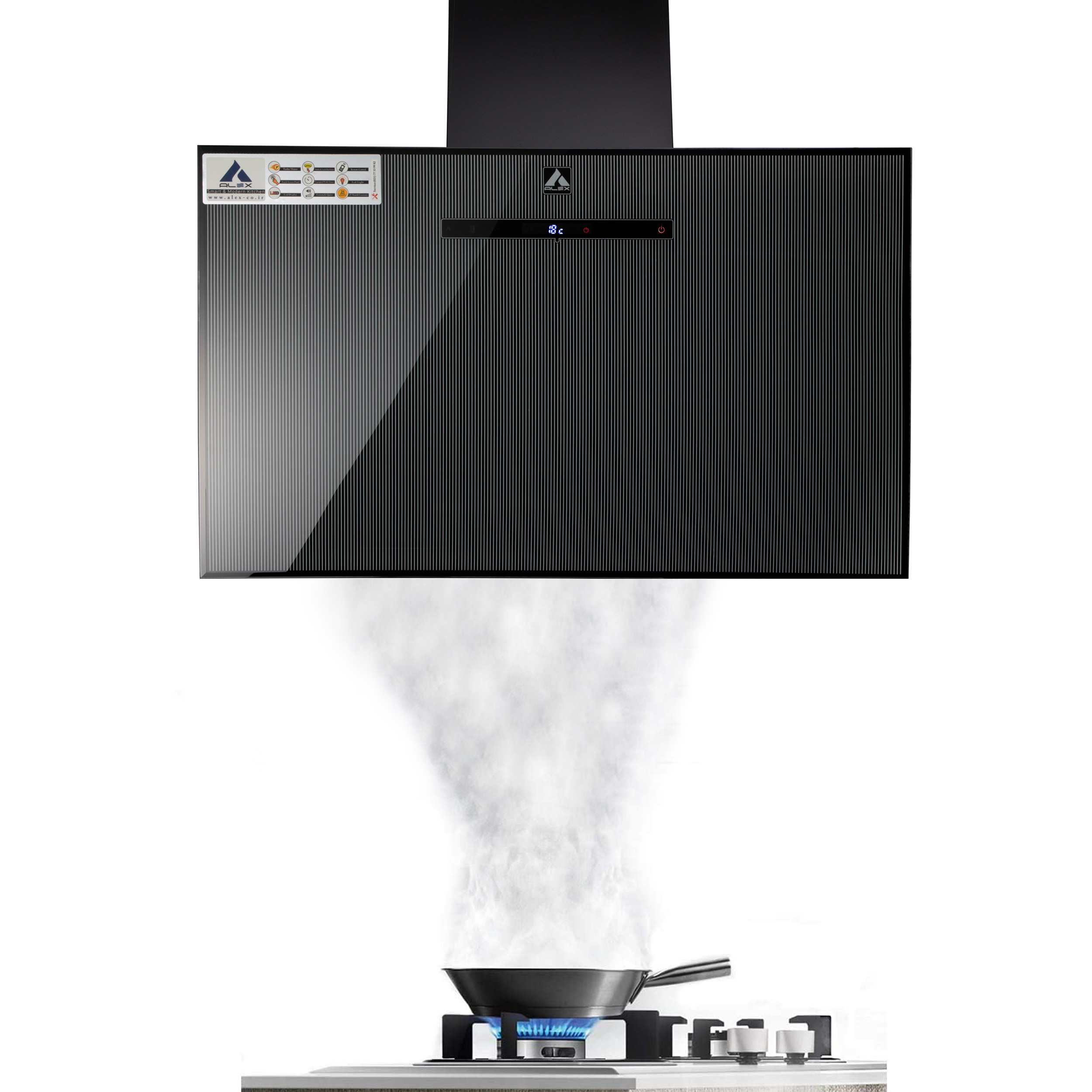 هود مورب الکس مدل AX619-ZEBRA-B کد MK8 سایز 90