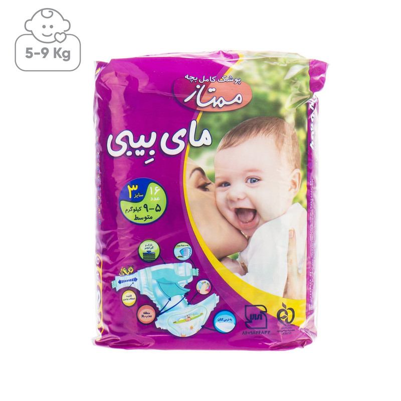 پوشک مای بیبی مدل Premium سایز 3 بسته 16 عددی