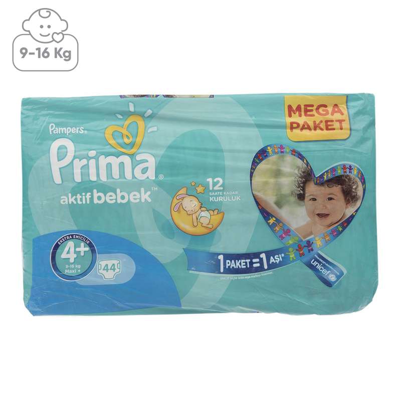 پوشک پمپرز مدل Prima سایز +4 بسته 44 عددی پوشک پمپرز مدل Prima سایز +4 بسته 44 عددی
