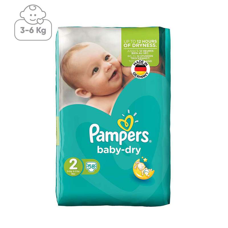 پوشک پمپرز مدل Baby Dry سایز 2 بسته 58 عددی پوشک پمپرز مدل Baby Dry سایز 2 بسته 58 عددی