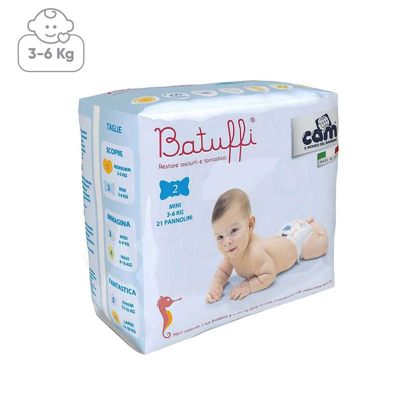 پوشک کم مدل Pannolinobatuffi V425 سایز 2 بسته 21 عددی