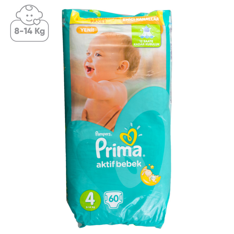 پوشک کودک پریما سایز 4 بسته 60 عددی