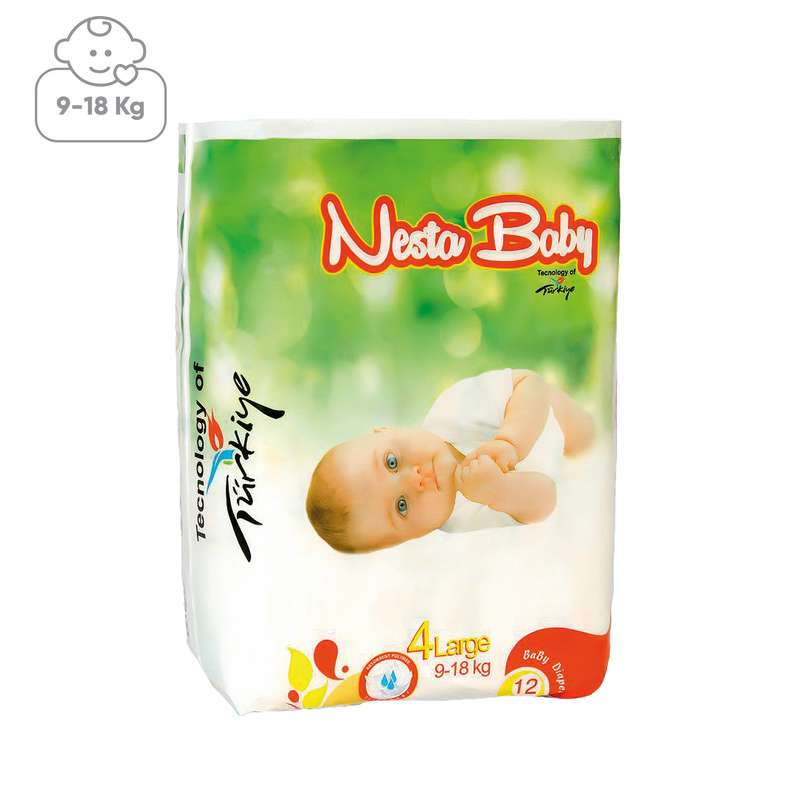 پوشک نستابیبی مدل Large سایز 4 بسته 12 عددی پوشک نستابیبی مدل Large سایز 4 بسته 12 عددی