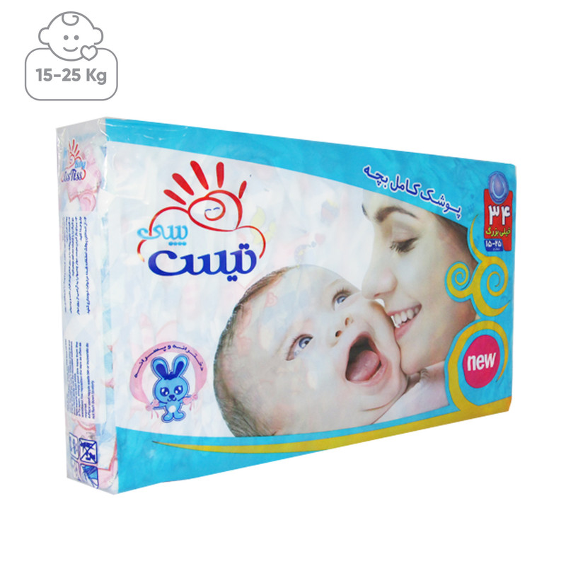 پوشک تیس بیبی سایز خیلی بزرگ مدل 15-25 بسته 34 عددی