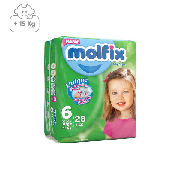 پوشک مولفیکس سایز 6 بسته 4+24 عددی سایز L