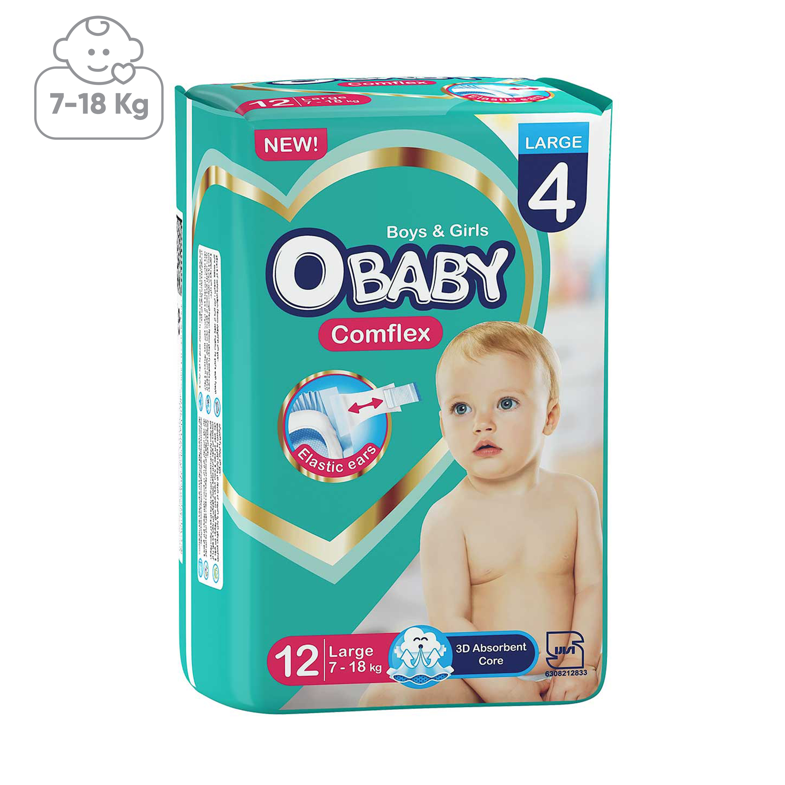 پوشک کودک او بیبی  سایز بزرگ بسته 12 عددی