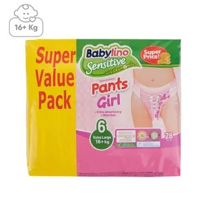 پوشک شورتی ضد حساسیت بیبی لینو مدل Pants Girl سایز 6 بسته 28 عددی