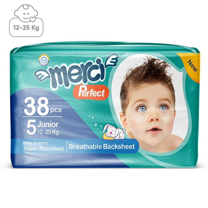 پوشک مرسی مدل Perfect سایز 5 بسته 38 عددی