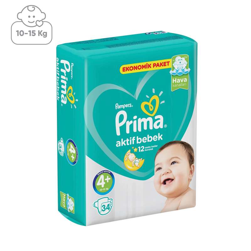 پوشک پریما مدل Aktif سایز 4 بسته 34 عددی پوشک پریما مدل Aktif سایز 4 بسته 34 عددی