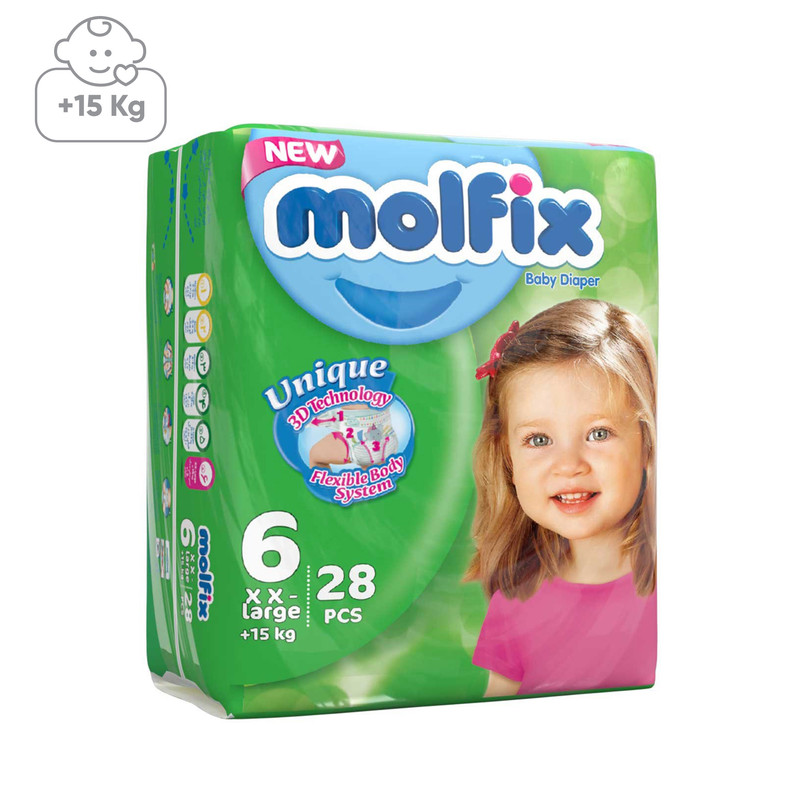 پوشک مولفیکس سایز 6 بسته 4+24 عددی