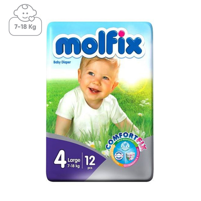 پوشک مولفیکس مدل Twin سایز 4 بسته 12 عددی